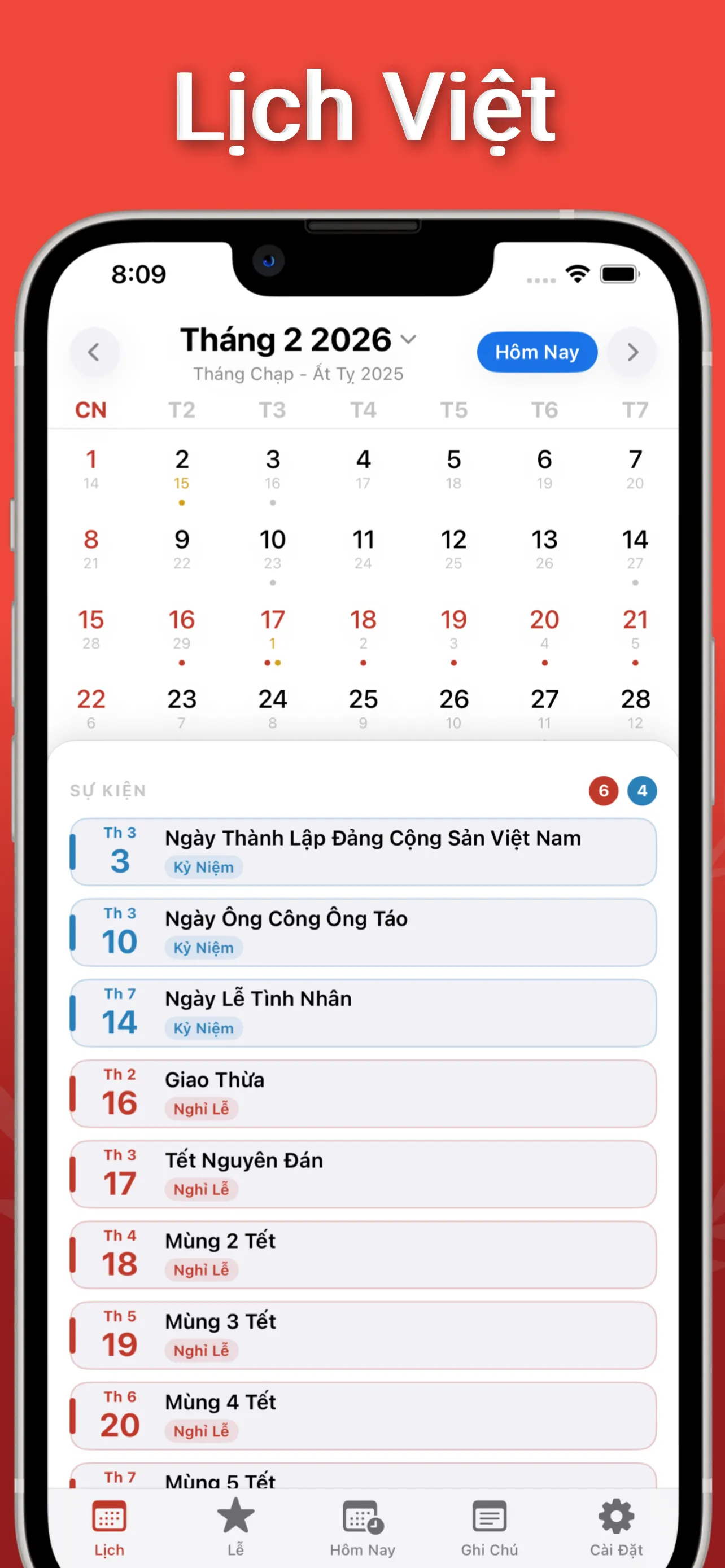 Lunar Calendar View
